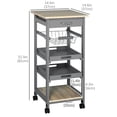 thumbnail image 3 of HOMCOM Kitchen Island Cart with Drawer, Removable Tray and Wire Basket, 3 of 10