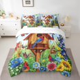thumbnail image 2 of 7 Piece Cardinal Hummingbird Bed In A Bag Full Garden Floral Comforter Set Rustic Butterfly Botanical Flower Bedding Set Country Farmhouse Bedding Comforter Sets Nature Home Decor, 2 of 5