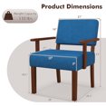 thumbnail image 3 of Costway 2PCS Linen Accent Chair Living Room Chair with Soft Padded Seat & Backrest Blue, 3 of 8