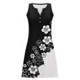 thumbnail image 3 of UPPADA Robes d'Été de Plage pour Femmes Vacances Sortie de Plage Robe Midi Boutonnée Sans Manches Bohème à Fleurs Robe d'Été Col en V Coupe Ample Robe Suivre Mes Commandes pour Livraison Multicolore,TG, 3 of 6