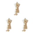 thumbnail image 4 of maskred Style With Elegant Lace Dress Applique Beautiful Florals Applique Patch Gold 3Set, 4 of 6