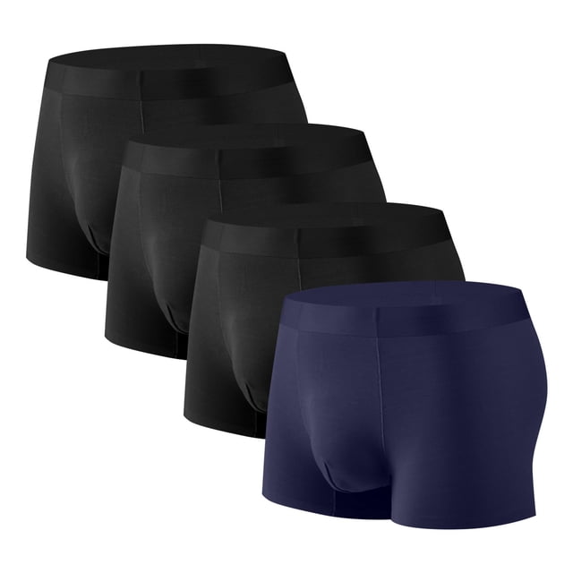 Plebaso Mens Boxer Briefs Stretch Comfortable Quick Dry Underwear Soft Breathable Boxers for Men (4 Pack)