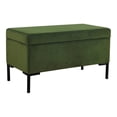 thumbnail image 1 of HomePop 17.5" Medium Modern Velvet Fabric Storage Bench with Metal Legs in Green, 1 of 12