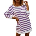 thumbnail image 2 of AherBiu Chemises Surdimensionnées à Manches Longues pour Femmes Col Rond Pull Ample Blouses à Épaules Tombantes, 2 of 8