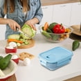 thumbnail image 1 of Meal Prep Containers Reusable, Bento Box Glass Lunch Box Kids Kids Lunch Container Salad Bento Box Pre Meal Containers, B-640ml, 1 of 6