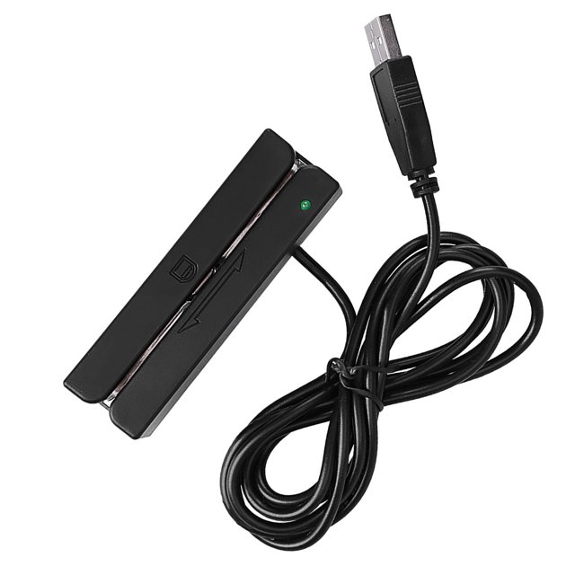 MSR90 Lecteur de Cartes à 3 Pistes Lecteur de Cartes de Crédit USB Lecteur de Cartes de Crédit Bidirectionnel HiCo LoCo à Rayures pour Systèmes d'Entrée de Porte de POS Bancaire