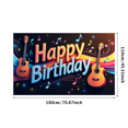 thumbnail image 1 of Musical Theme Happy Birthday Banner with Guitar and Notes Decorations Background Backdrop for Birthday Party Photography Props and Party Decor Supplies, 1 of 4