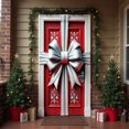 thumbnail image 4 of Qiulaii 2 Pcs Rideau de Porte de Noël avec Design Festif de Nœud - Polyester Durable Décoration de Fête pour Porte Intérieure 35*71 Po, 4 of 9