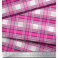 thumbnail image 3 of Soimoi Satin Silk Fabric Gingham Check Printed Fabric 1 Yard 42 Inch Wide, 3 of 3
