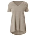 thumbnail image 4 of TIMIFIS T-Shirt à Manches Courtes à Col en V Imprimé Floral pour Femme, Tunique Décontractée Fluide Plissée, Hauts Blouse, 4 of 4