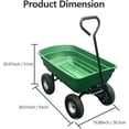 thumbnail image 3 of Chariot de Jardin Robuste à 4 Roues avec Support Intégré Capacité de 600 Lb Chariot Utilitaire pour Cour, Jardin et Usage Extérieur - Espace de Transport de 4 Pieds Cubes Vert, 3 of 5