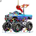 thumbnail image 2 of Christmas Pendant Cartoon Vehicles Design Weather Proof Wooden Hanging Cars Pendant for Fireplace, 2 of 9