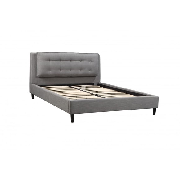 Lit plateforme Queen Colleen, gris