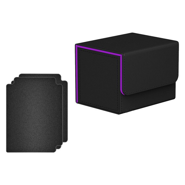 Card Deck Box with Closure Collectible Cards Container Card Holder Black