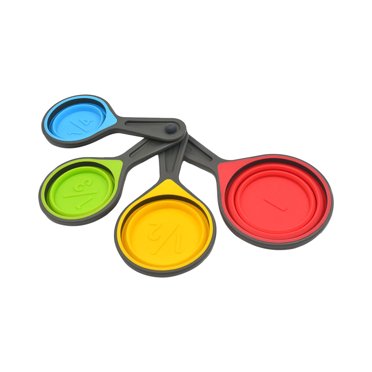 Ensemble de Tasses et Cuillères à Mesurer Pliables Couleur Cuillère à Mesurer Pliable pour Pâtisserie Ensemble de Quatre Outils de Pâtisserie de Cuisine Cuillères à Mesurer et Ensemble de Tasses Ensemble de Tasses et Cuillères à Mesurer