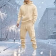 thumbnail image 2 of Mens Long Sleeve, Tracksuit with Hooded Pullover and Elastic Waist, 2 of 5