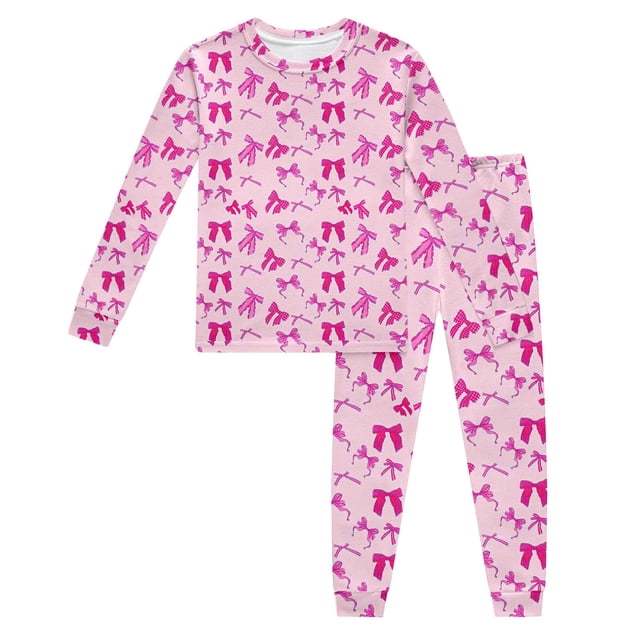 Ensemble de Pyjamas Garçon Tout-Petit Imprimé Nœud Col Rond Doux Confort Été Tenue Fille Garçon Pyjamas Taille 2T 3T