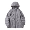 thumbnail image 1 of TIMIFIS Gris Décontracté Sun Protection Veste à Capuche pour Hommes Manches Longues Fermeture Éclair Léger Confortable Couleur Unie Veste Athlétique pour Randonnée Course Golf Sports, 1 of 6