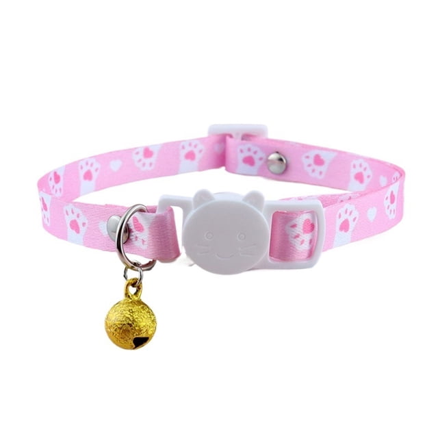 Personalized detachable cat collar with bell, safe quick release kitten collar