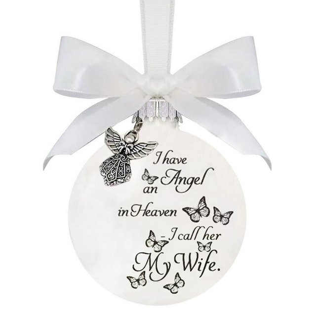 Christmas Ornament Handmade Butterfly Printed Attractive Decorative Commemorate Festive Embellishment Accessory Christmas Name Feather Memory Bauble for Holiday