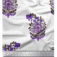 thumbnail image 1 of Soimoi Satin Silk Fabric Leaves & Floral Block Fabric Prints by Yard 42 Inch Wide, 1 of 3