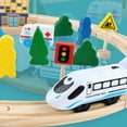 thumbnail image 3 of Wooden Railway Tracks Set Wooden Miniature trains wood Train Track Toy Gift Normal 33pcs, 3 of 8