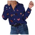 thumbnail image 1 of Pompotops Chemise à Manches Longues Imprimée Numérique pour Femme Chemise Imprimée Haut Mode en Solde, 1 of 6