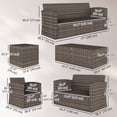 thumbnail image 3 of Outsunny 6PCS Patio Furniture Set Rattan Wicker Patio Sofa Set, Orange, 3 of 10