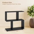 thumbnail image 3 of Costway 2 PCS 2-Tier Bookshelf Free Standing Wooden Display S-Shaped Shelf Storage Rack Black, 3 of 10