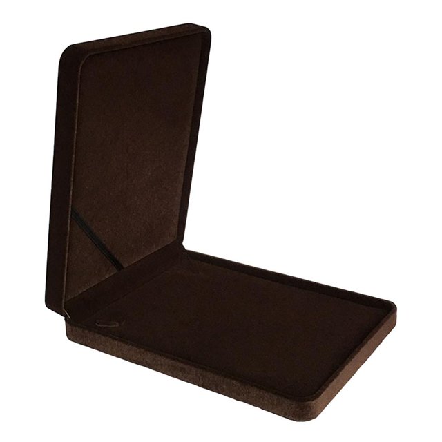 KLKCMS Jewelry Organizer, Necklace Storage, 19x24cm, Ear Box, Velvet Holder, Coffee