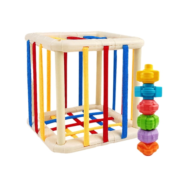 HILABEE Kids Sensory Shape Sorter Toy,Activity Cube Bin,Gifts,Color Perception,Sensory