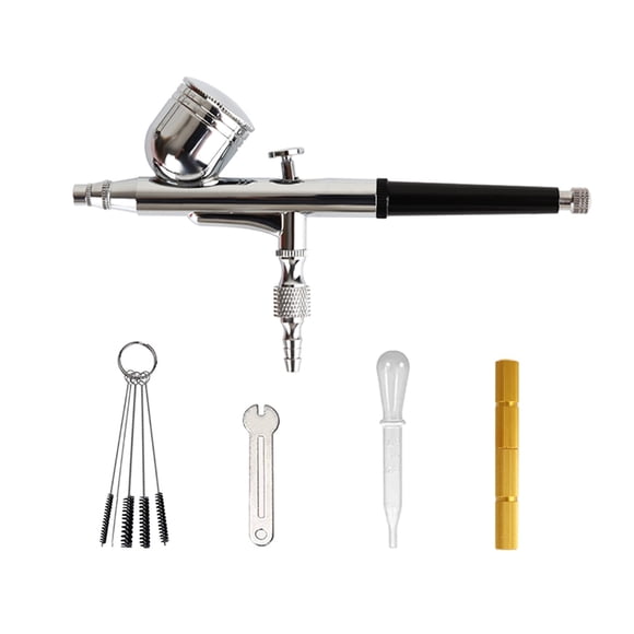 Dual Action Airbrush Spray Gun Button Type Compressor Compatible Air Brush Set Easy Clean For Food Coloring MakeUp Model Painting