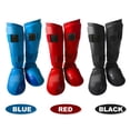 thumbnail image 3 of Tignapoo XL Size Blue Shin Guards for Karate and Combat Sports Training - Durable Leather Protection for Boxing, Muay Thai, and Gym Activities, 3 of 6