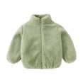 thumbnail image 2 of LSLJS Manteau Chaud pour Tout-Petits Bébés Filles en Molleton, Garçons, Fermeture Éclair, Couleur Unie, Épais, Manteau pour Enfants, Manteau pour Bébé ( 3-4 Ans, Vert ), 2 of 5