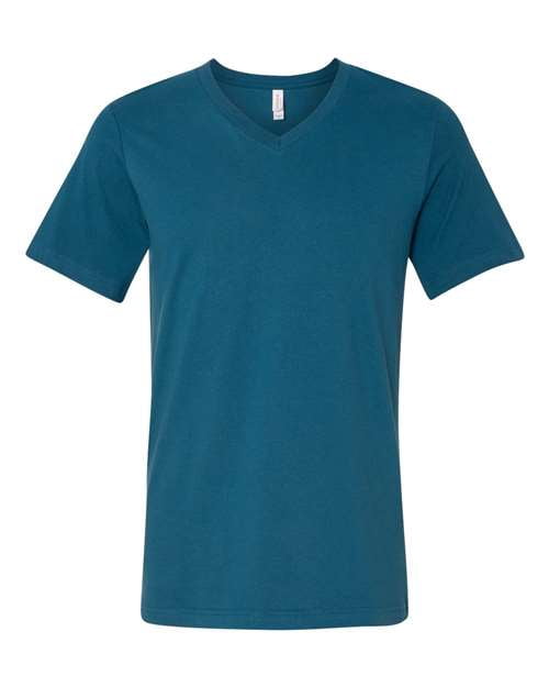 Bella Canvas Mens Jersey V-Neck Tee, L, Deep Teal