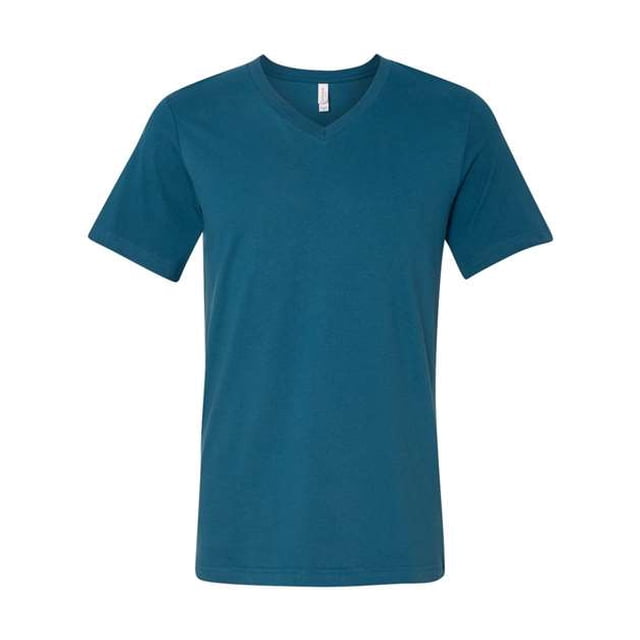 BELLA+CANVAS T-Shirt Jersey à Col en V pour Homme, TG, Sarcelle Foncé