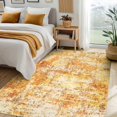 thumbnail image 2 of Area Rug Living Room Rugs - 6x9 Washable Modern Neutral Abstract Rugs Soft Low Pile No Slip Stain Resistant Rug Indoor Large Carpet for Bedroom Dining Room Nursery Room Home - Pink/Orange, 2 of 8