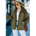thumbnail image 4 of POGLIP Veste Coquille en Velours Côtelé Verte pour Femme avec Doublure en Molleton, 4 of 6
