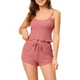 thumbnail image 1 of INSPIRE CHIC Ensembles de Pyjama pour Femmes Camisoles en Tricot avec Shorts 2 Pcs Tenue de Détente Vêtements de Nuit TP Rose, 1 of 6
