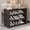 F, variant on RKSTN 4 Tier Shoe Rack Organizer for Closet, Narrow Sturdy Shoe Storage Shelf, Long Shoe Shelves for Sneaker and Boot Stackable Free Standing Shoe Rack for Entryway, Garage, Small Spaces, Dorm