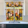 thumbnail image 2 of 3 Piece Chicken Kitchen Curtains and Valances Set for Windows Rooster Kitchen Window Curtains Over Sink Decor 27.5x36 in, 2 of 6