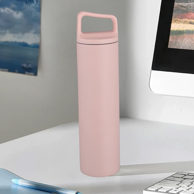 Bouilloire de Sport Portable Extérieure Grande Capacité en Acier Inoxydable à Grand Ouverture avec Isolation sous Vide 600mL