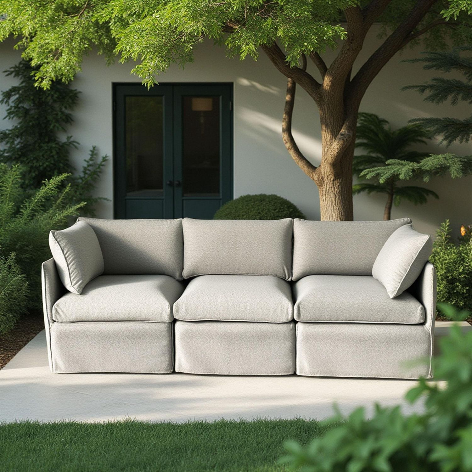 Ensemble de patio modulaire 3 places Patioflare Lanai, gris