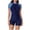 Blue-womens swimsuits one piece tummy control, variant on Brnmxoke One Piece Open Back Swimsuit Women Short Sleeve Athletic Tummy Control Zipper Up Bathing Suits Modest Boyleg Swimwear Set Orange,XXL