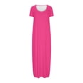 thumbnail image 2 of fatyb Robes Maxi pour Femmes Col Rond Manches Courtes Robes Décontractées Robes T-Shirt Amples pour Femmes P-5TG, 2 of 5