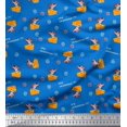 thumbnail image 1 of Soimoi Blue Viscose Chiffon Fabric Cheese Slice & Rats Kids Printed Craft Fabric by the Yard 42 Inch Wide, 1 of 3