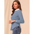 thumbnail image 4 of INSPIRE CHIC Chemise Boutonnée pour Femme à Manches Longues de Travail Col Peter Pan Blouse Haut, 4 of 6
