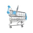 thumbnail image 2 of Jouets de Simulation Mini Chariot de Magasinage pour Bébés et Enfants, Chariot à Main, Panier de Rangement de Supermarché, Chariot Jouet, 2 of 3
