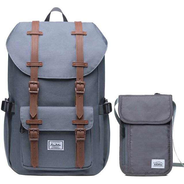 KAUKKO Laptop Outdoor Backpack, Traveling Rucksack Fits 15.6 Inch Laptop(5-7-Grey(2PC))