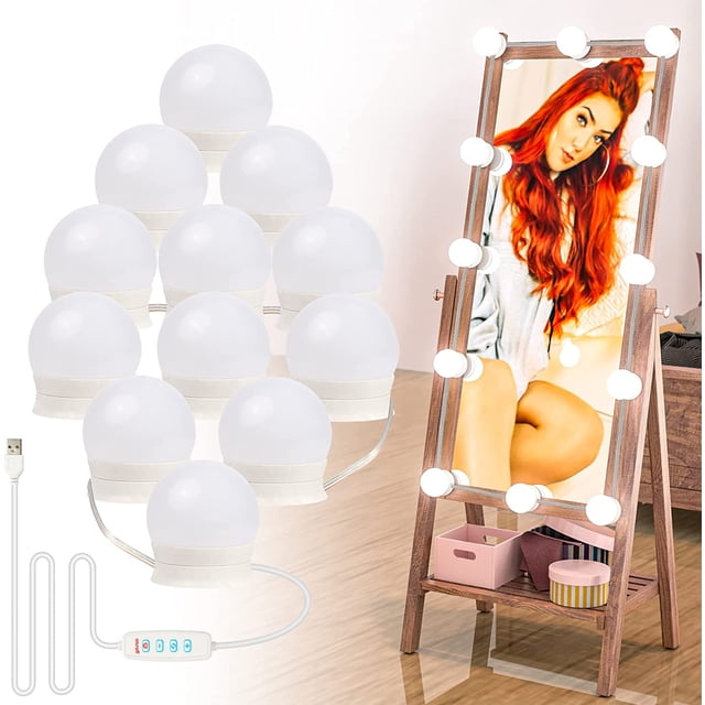 Zootealy 12 Pcs Vanity Lights for Mirror, , Hollywood LED Mirror Lights for Makeup, 12 Dimmable Bulbs with Removable Stickers (Mirror Not Included)